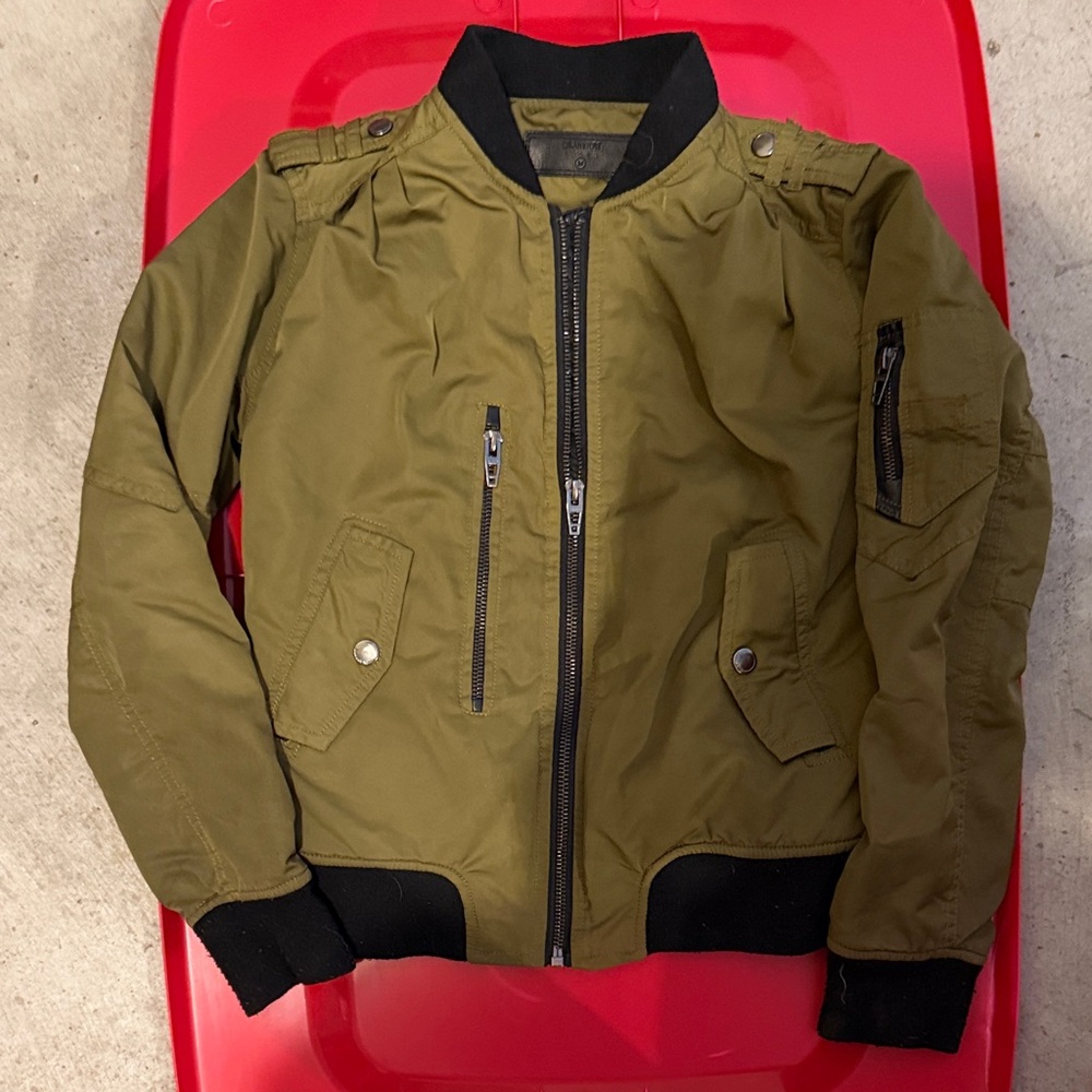 BlankNYC Girls Olive Green Bomber Jacket - like new condition